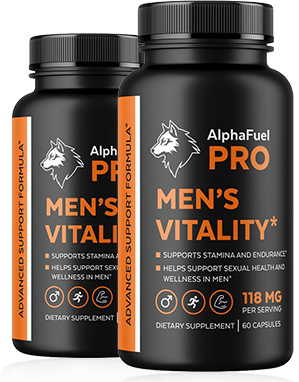 Two bottles of AlphaFuel Pro dietary supplement
